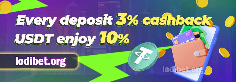 Every Deposit 3% Cashback – USDT Enjoys 10%